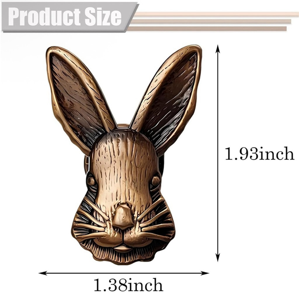 4 Bronze Rabbit Wall Hooks - Picture 2 of 5